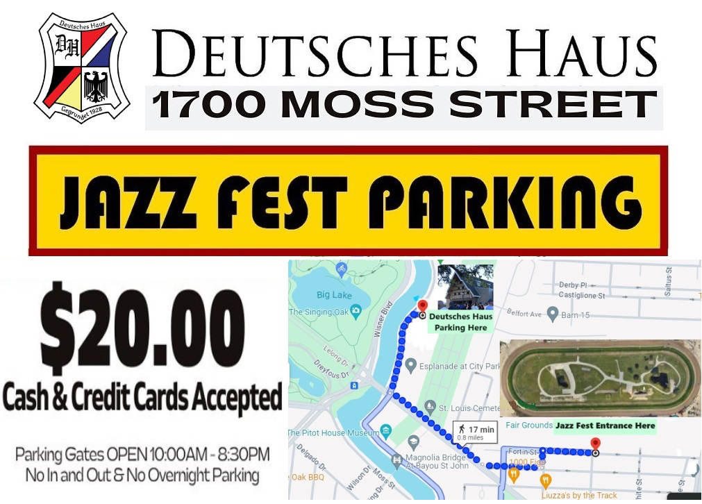 Jazz Fest Parking on Moss Street
